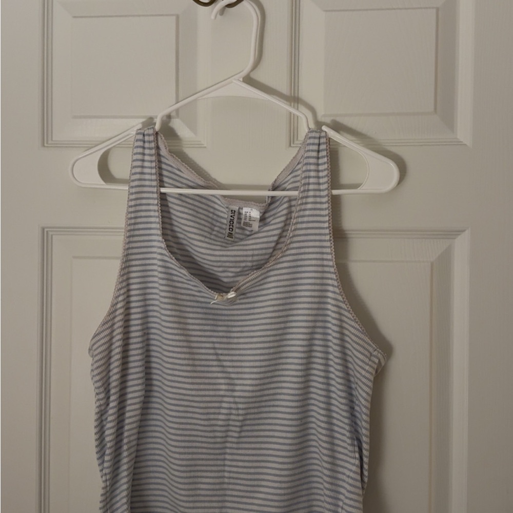 brandy inspired Striped white and blue  Tank Top